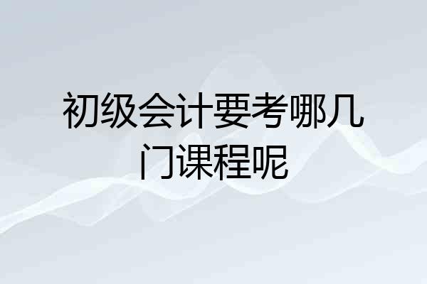 初级会计要考哪几门课程呢