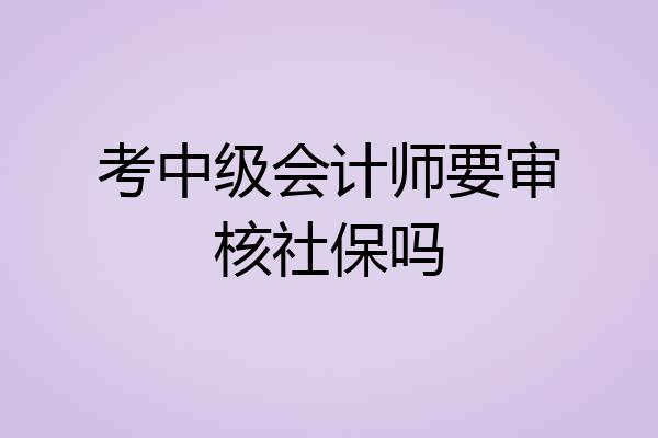 考中级会计师要审核社保吗