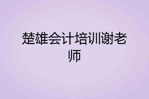 楚雄会计培训谢老师