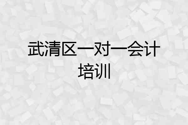 武清区一对一会计培训