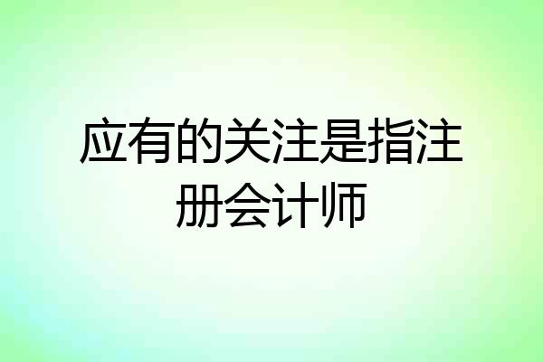 应有的关注是指注册会计师