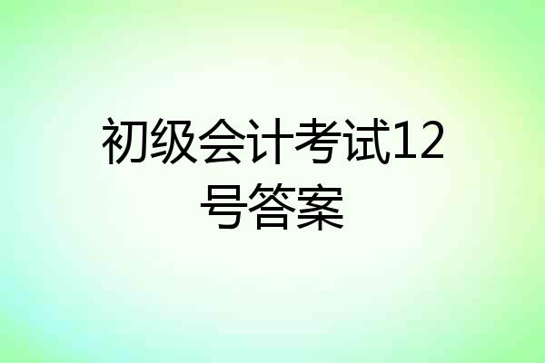 初级会计考试12号答案