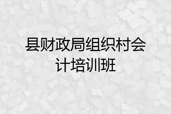县财政局组织村会计培训班