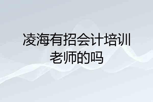 凌海有招会计培训老师的吗