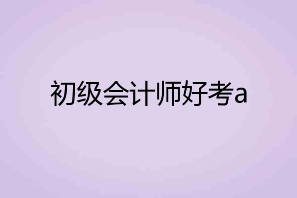 初级会计师好考a