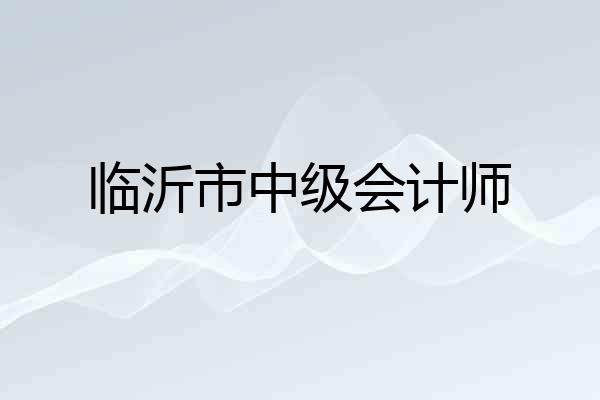 临沂市中级会计师