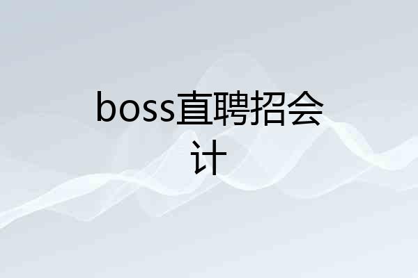 boss直聘招会计