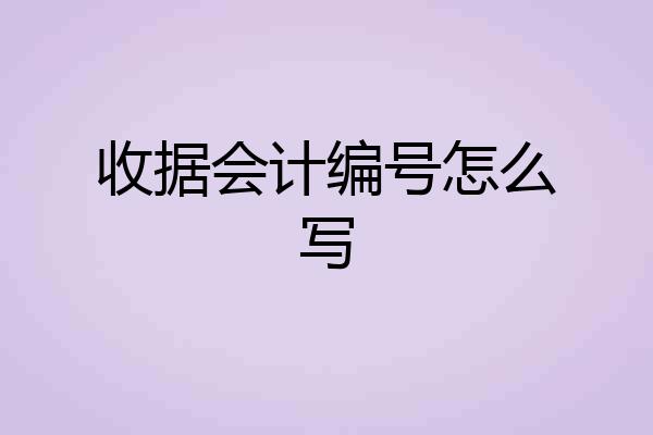 收据会计编号怎么写