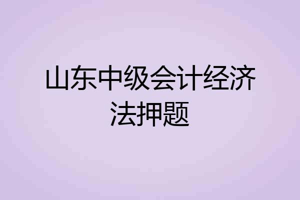 山东中级会计经济法押题