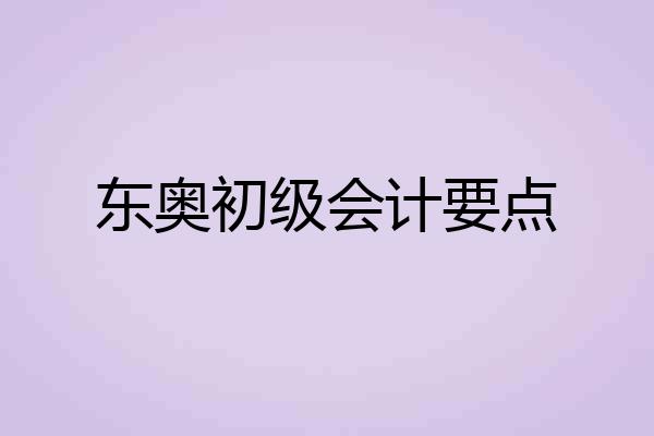东奥初级会计要点
