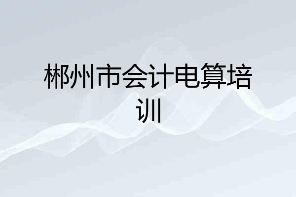 郴州市会计电算培训