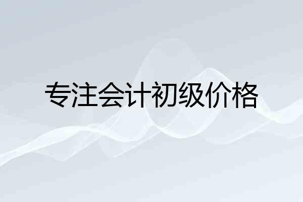 专注会计初级价格