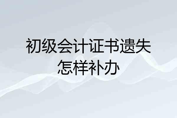 初级会计证书遗失怎样补办