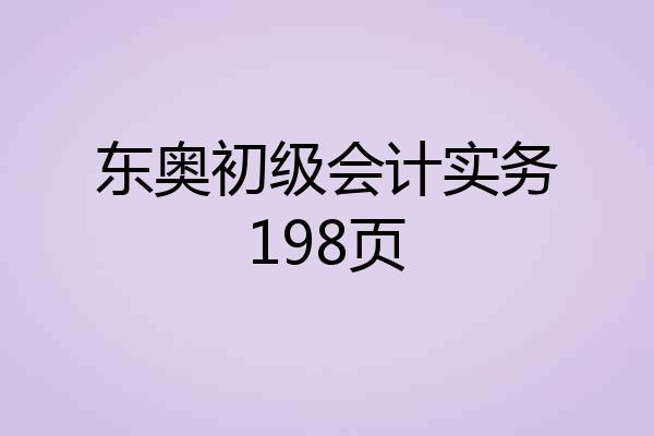 东奥初级会计实务198页
