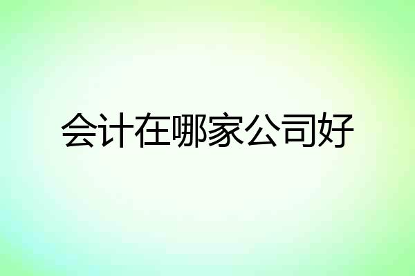 会计在哪家公司好