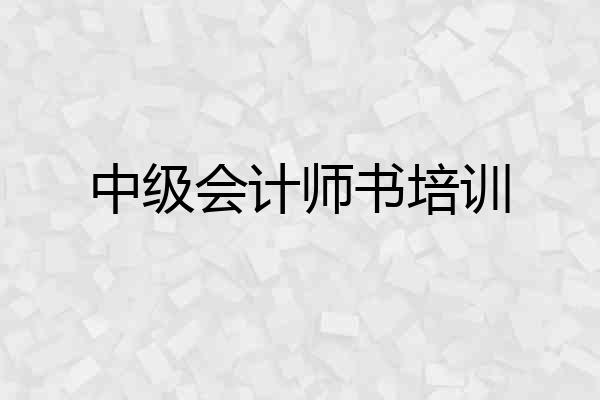 中级会计师书培训