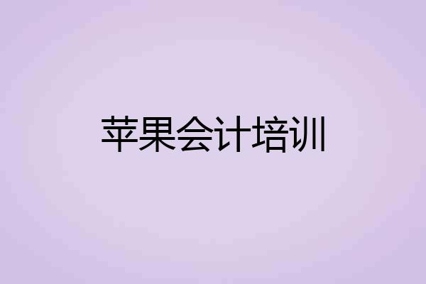苹果会计培训