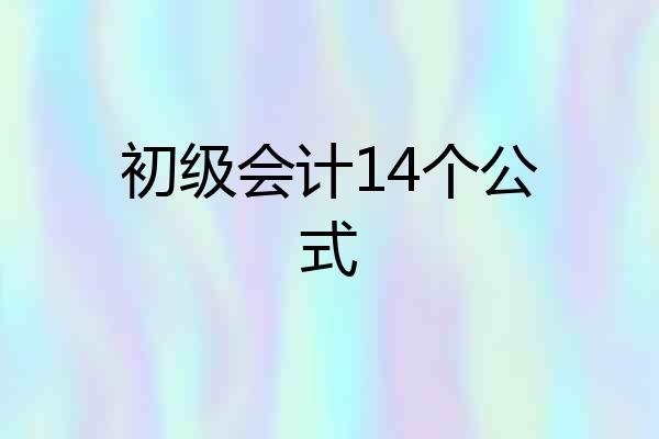 初级会计14个公式