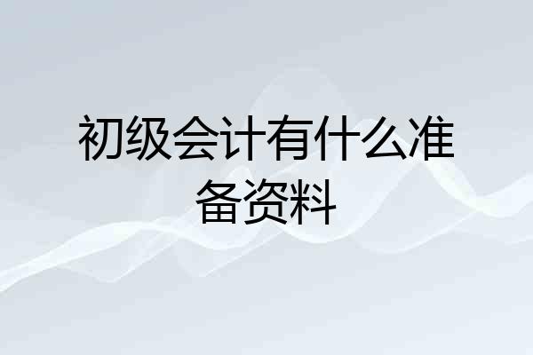初级会计有什么准备资料