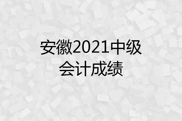 安徽2021中级会计成绩