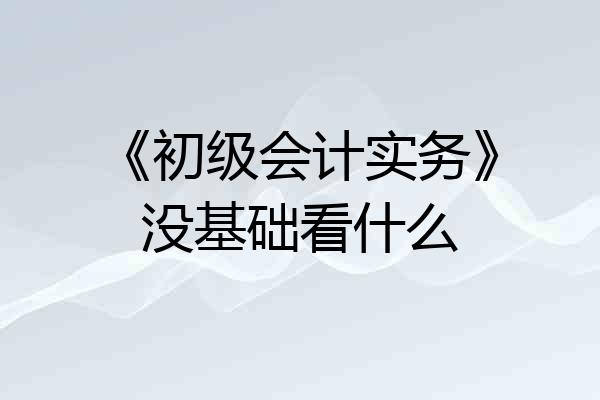 《初级会计实务》没基础看什么