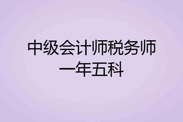 中级会计师税务师一年五科