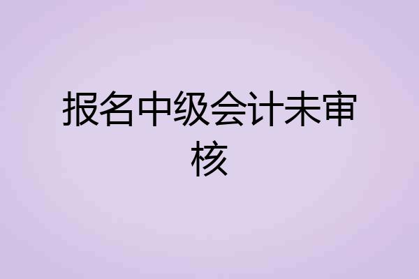报名中级会计未审核