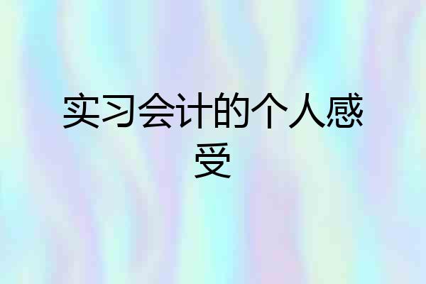 实习会计的个人感受