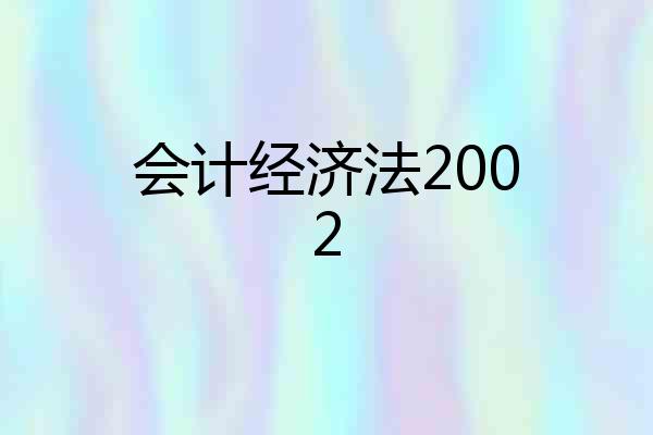 会计经济法2002