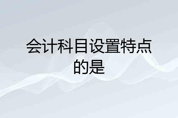 会计科目设置特点的是