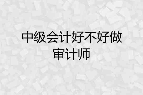 中级会计好不好做审计师
