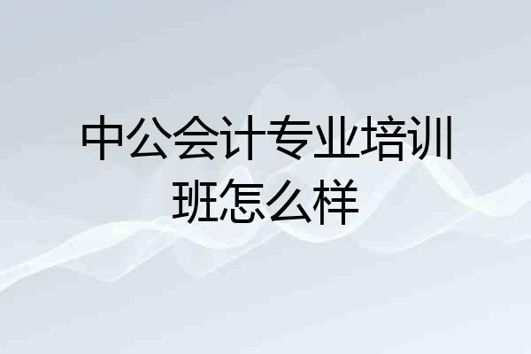中公会计专业培训班怎么样