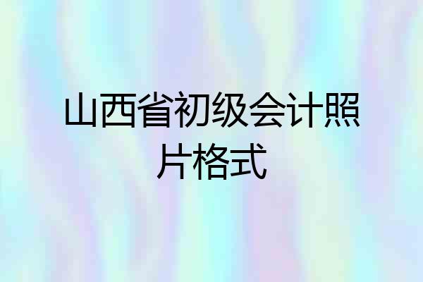 山西省初级会计照片格式