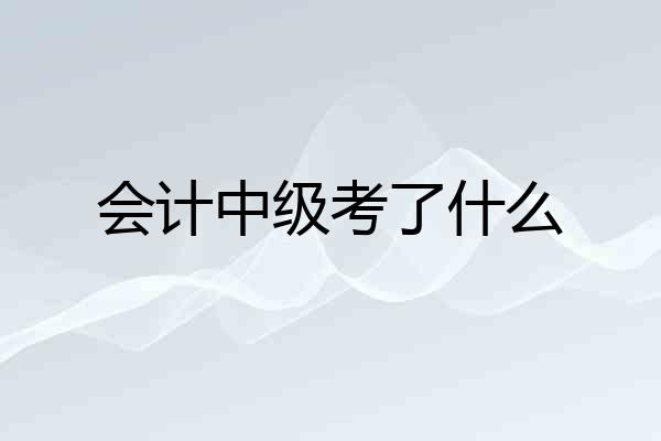 会计中级考了什么