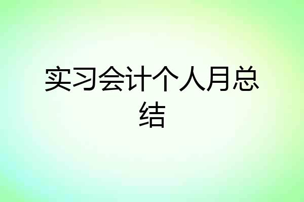 实习会计个人月总结