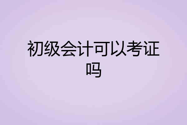 初级会计可以考证吗