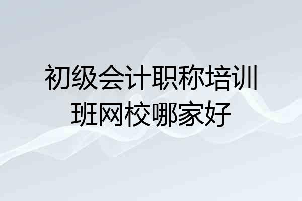 初级会计职称培训班网校哪家好