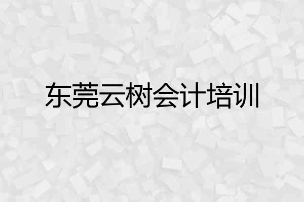 东莞云树会计培训