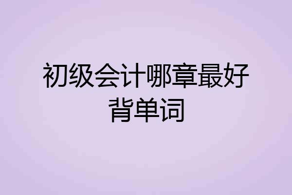 初级会计哪章最好背单词