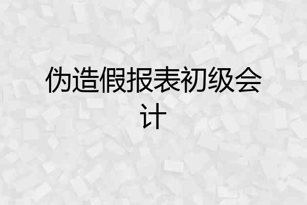 伪造假报表初级会计