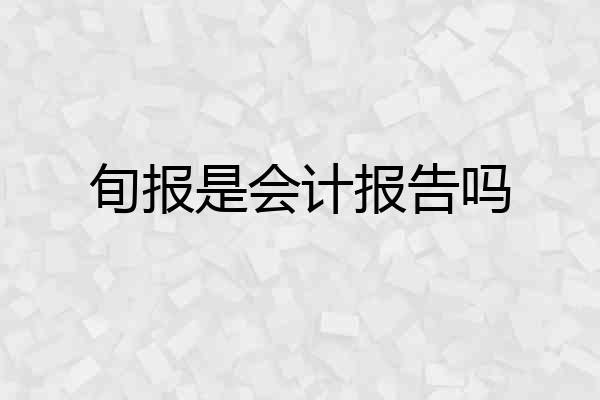 旬报是会计报告吗