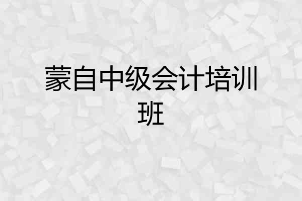 蒙自中级会计培训班