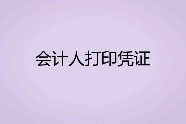 会计人打印凭证