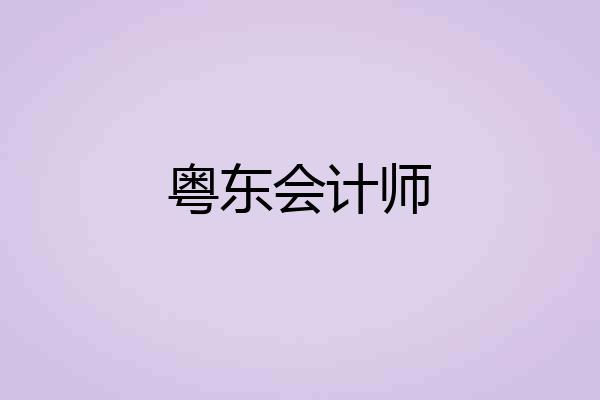 粤东会计师