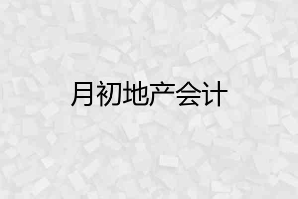 月初地产会计