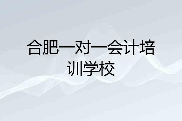 合肥一对一会计培训学校