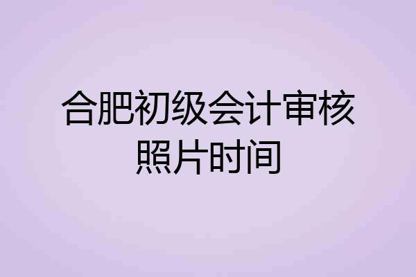 合肥初级会计审核照片时间