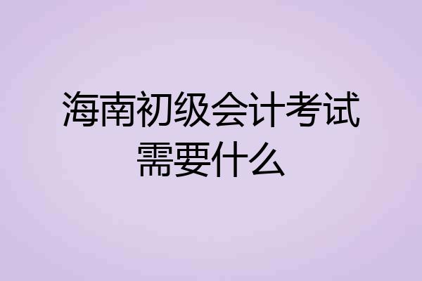 海南初级会计考试需要什么