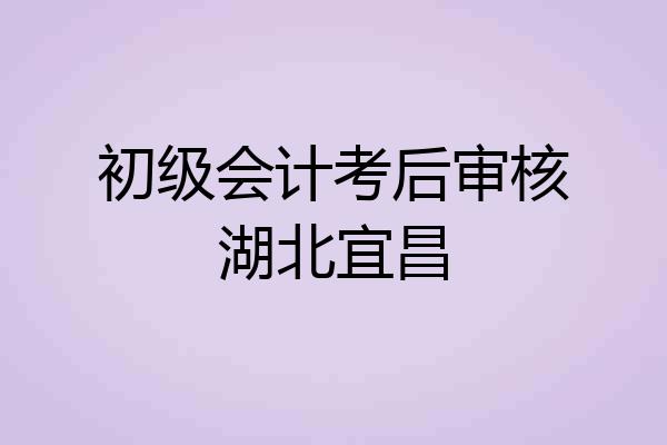 初级会计考后审核湖北宜昌