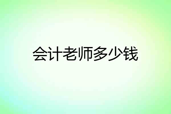 会计老师多少钱